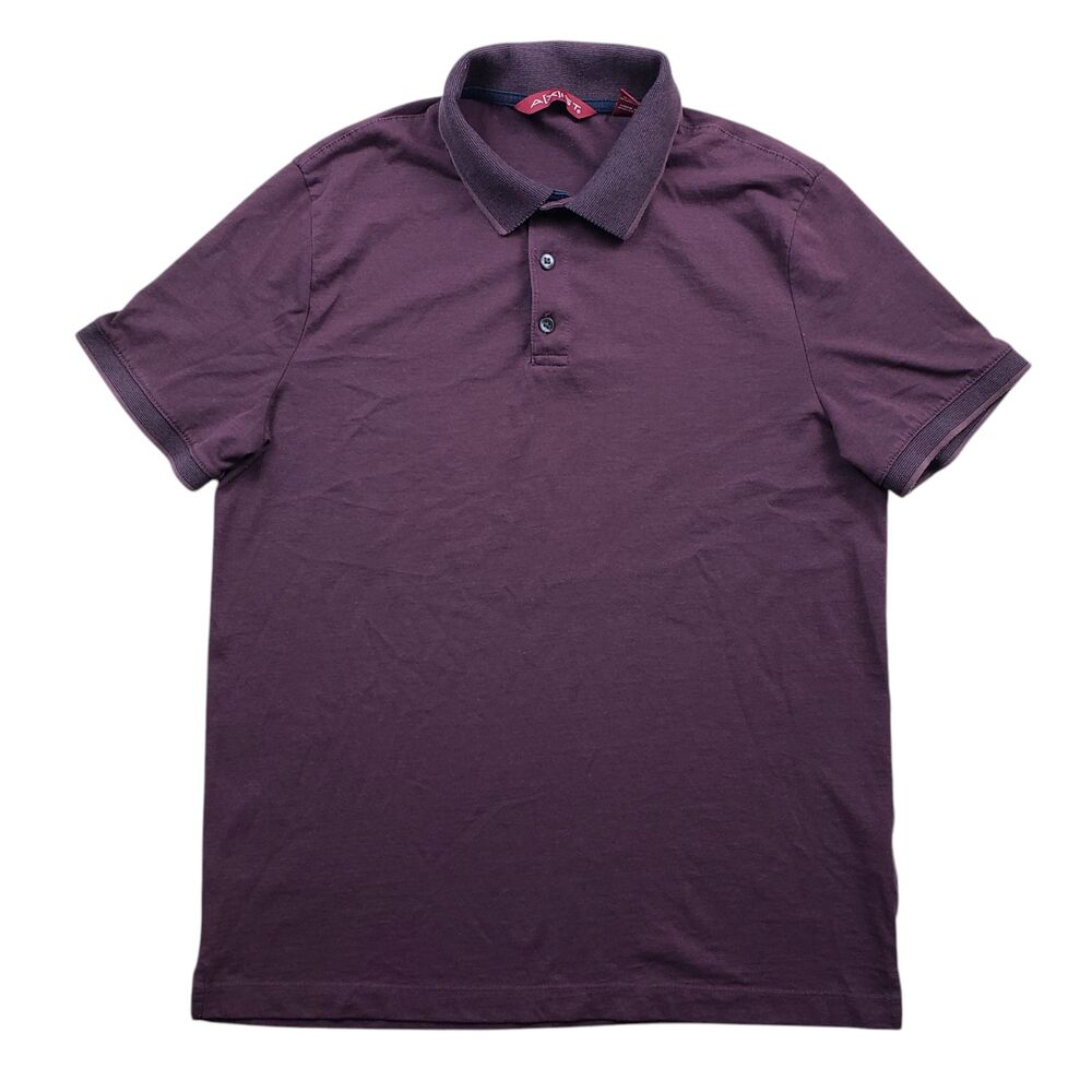 Axist Polo Shirt Mens Medium Burgundy - Picture 2 of 9